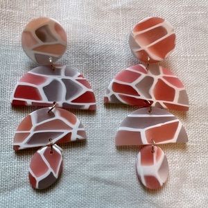 Multicolor geometric earrings